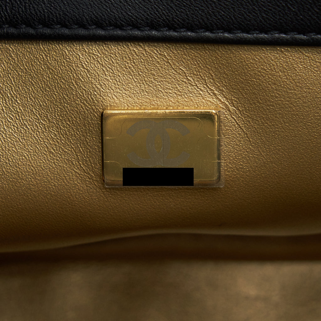 CHANEL MINI SQUARE PEARL CRUSH LAMBSKIN BLACK GHW