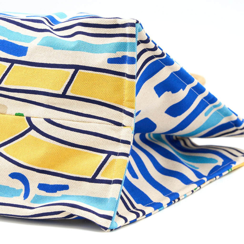 HERMES FARNIENTE BEACH BAG COTTON ROUGE/JAUNE