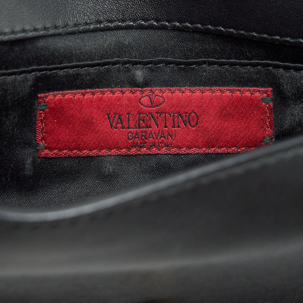 VALENTINO ROCKSTUD MINI FLAP CROSSBODY BAG BLACK LGHW