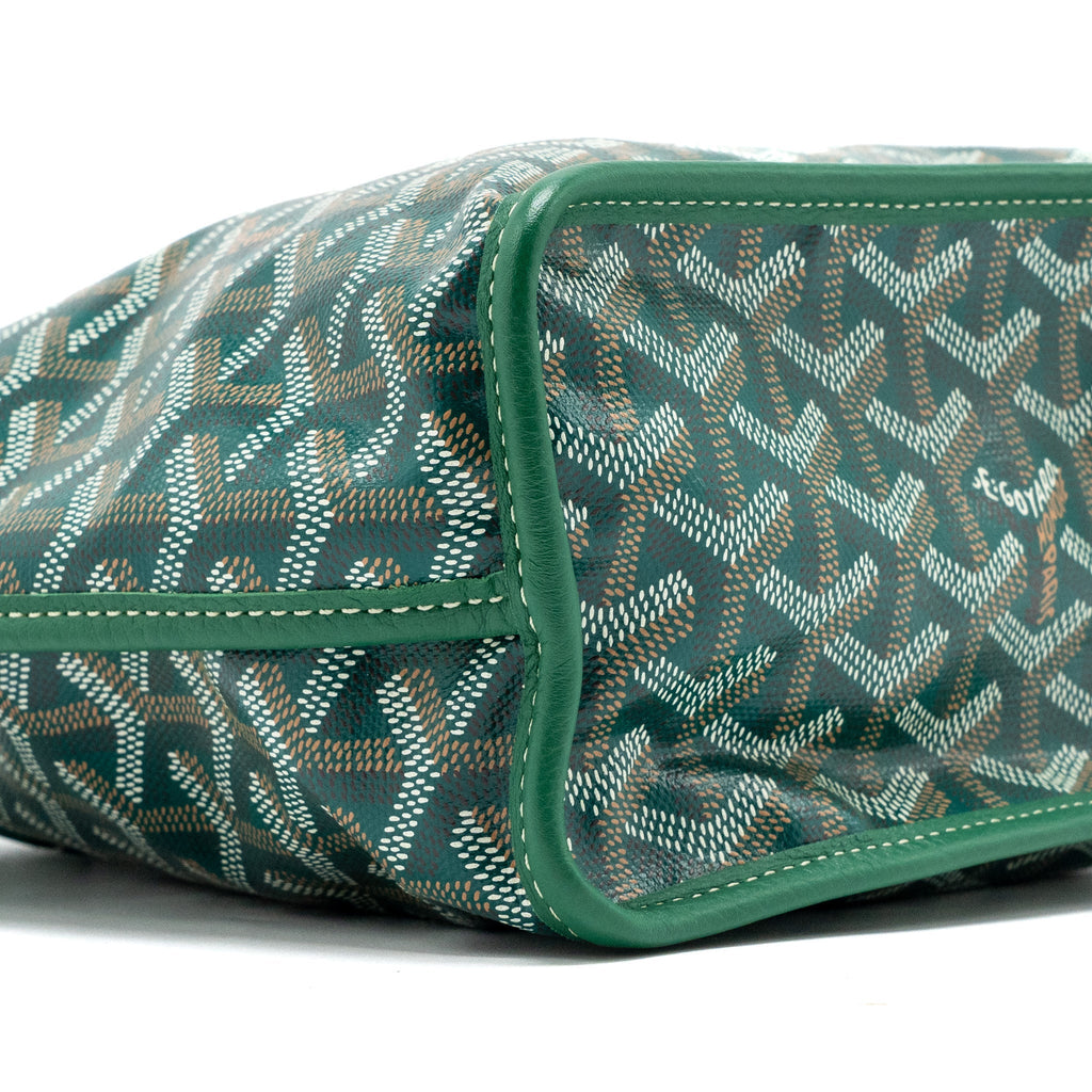 GOYARD MINI ANJOU TOTE BAG GOYARDLINE CANVAS / LEATHER GREEN SHW