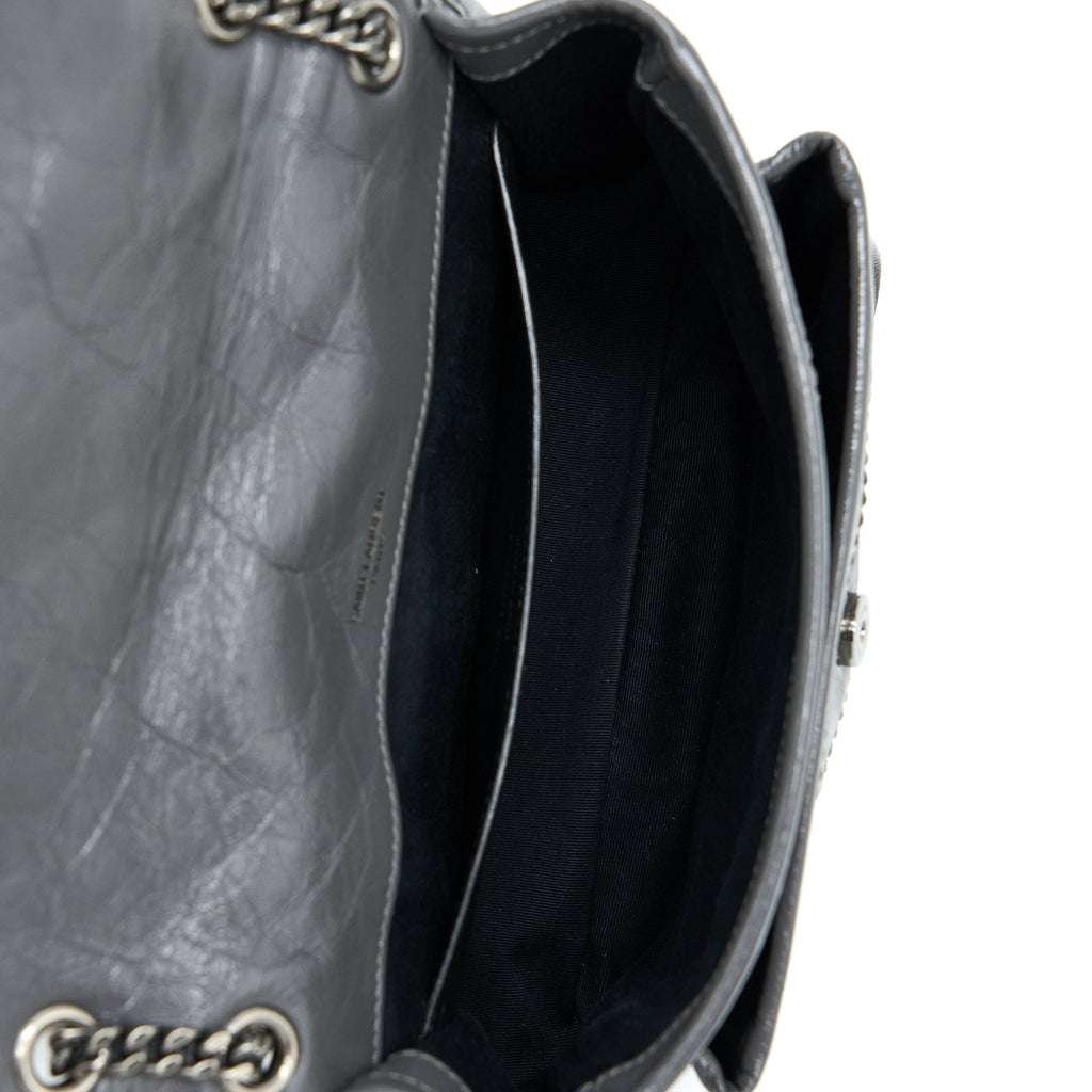 SAINT LAURENT/YSL NIKI BABY DARK GREY WITH GREY HARDWARE