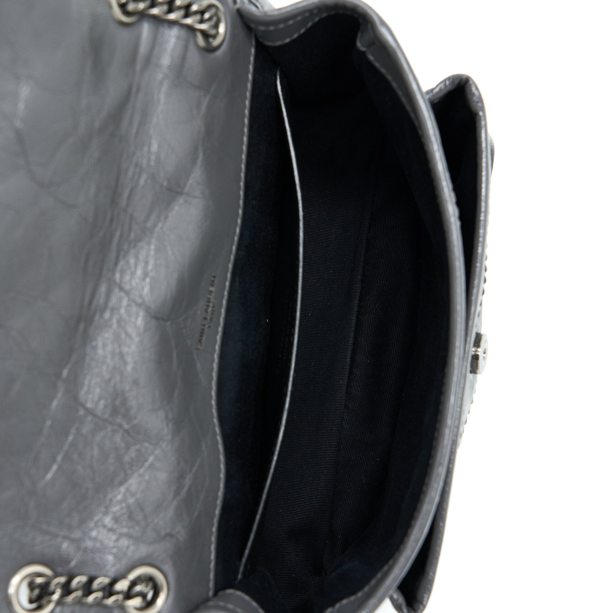 SAINT LAURENT/YSL NIKI BABY DARK GREY WITH GREY HARDWARE