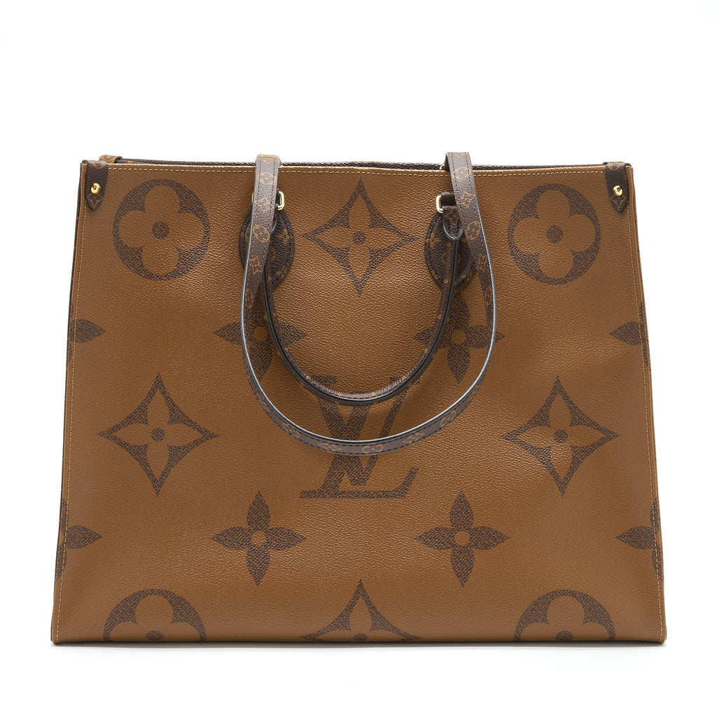 LOUIS VUITTON ON THE GO GM MONOGRAM REVERSE CANVAS GHW