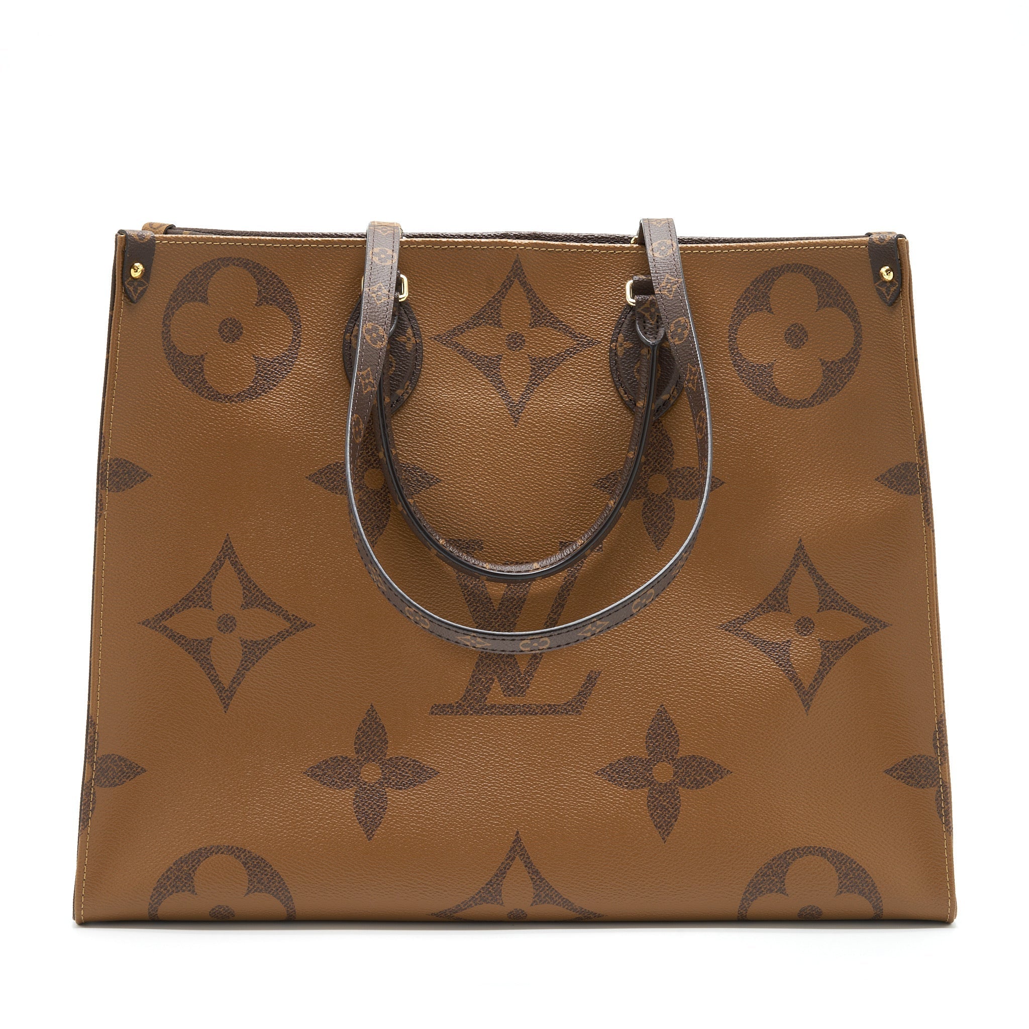 LOUIS VUITTON ON THE GO GM MONOGRAM REVERSE CANVAS GHW