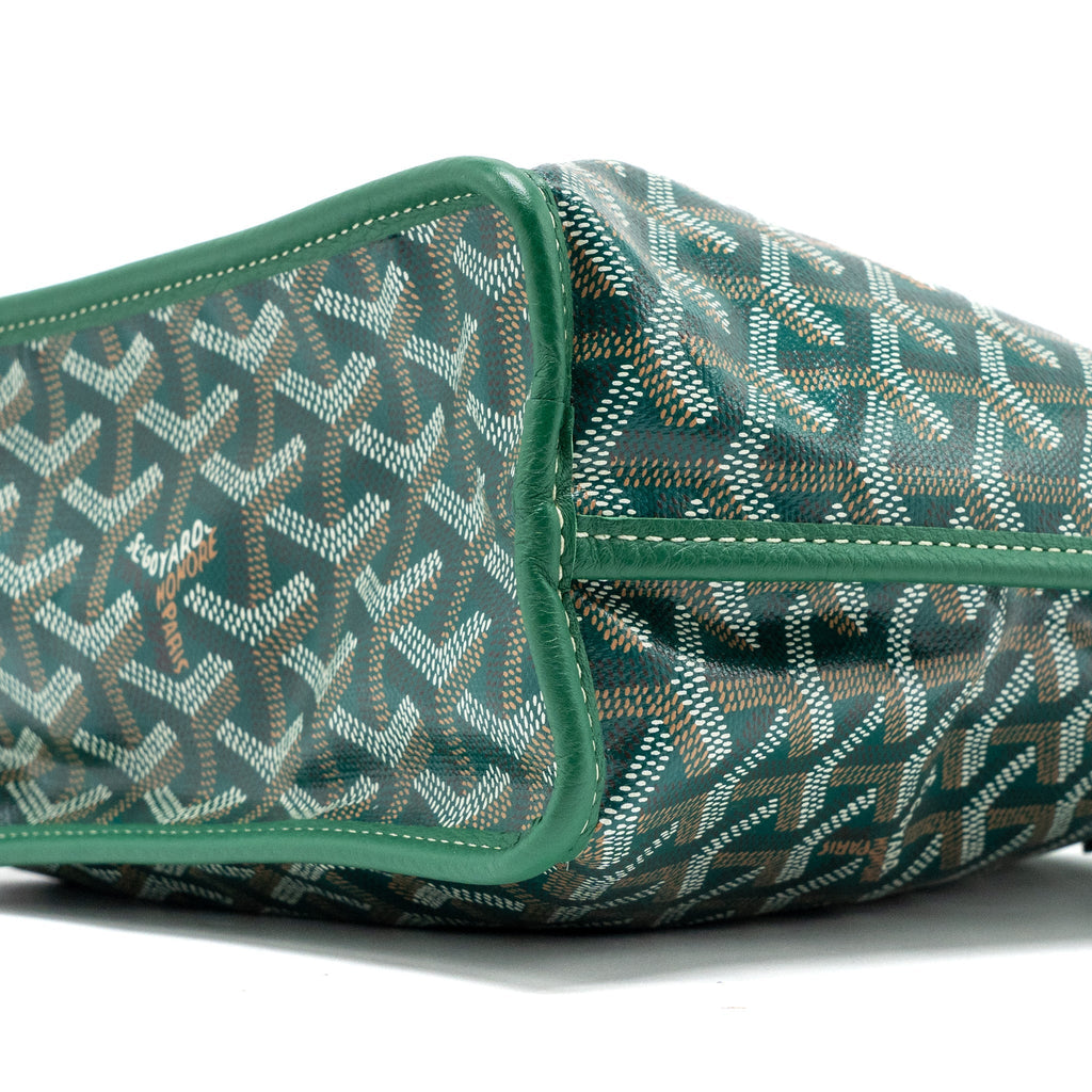 GOYARD MINI ANJOU TOTE BAG GOYARDLINE CANVAS / LEATHER GREEN SHW