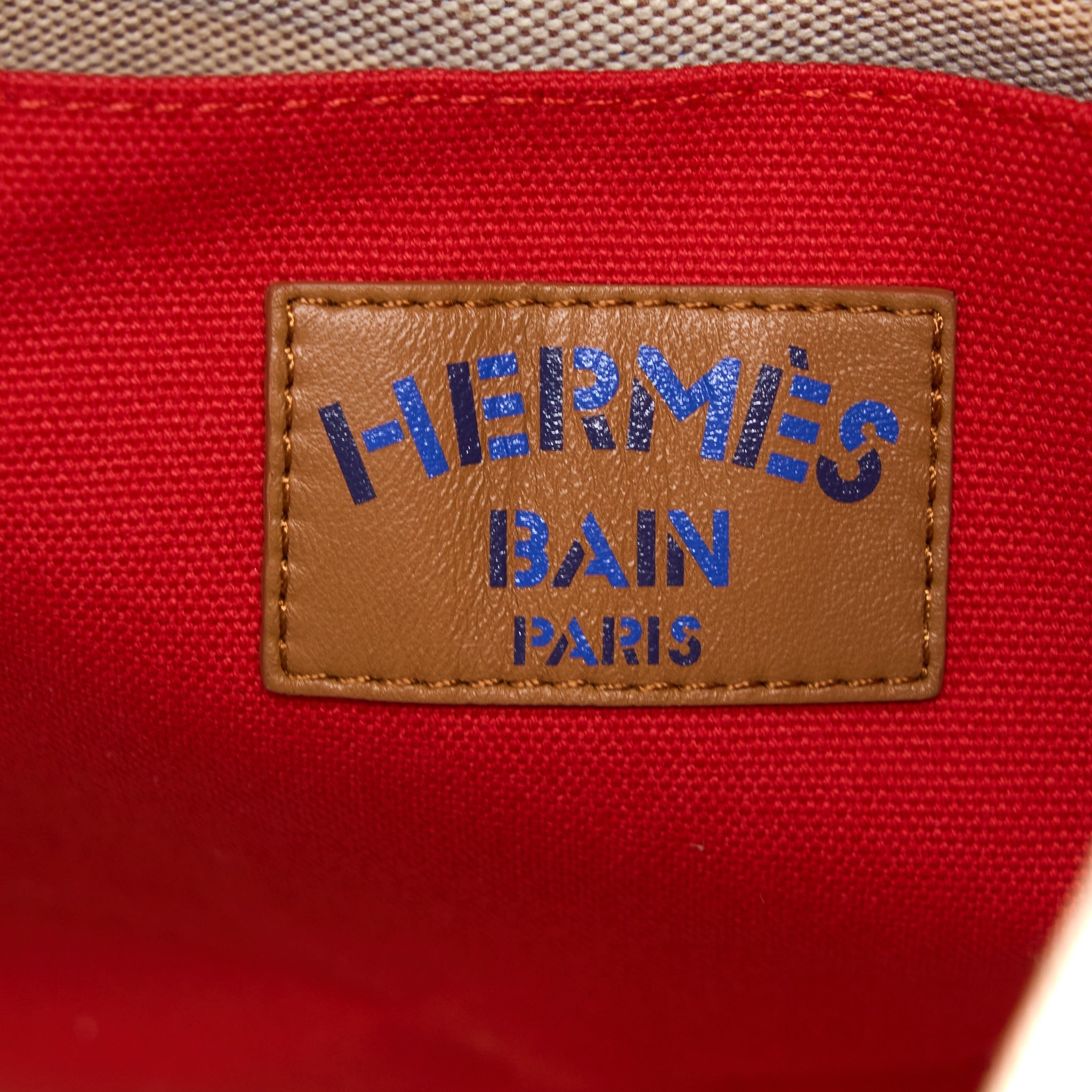 HERMES FARNIENTE BEACH BAG COTTON ROUGE/JAUNE