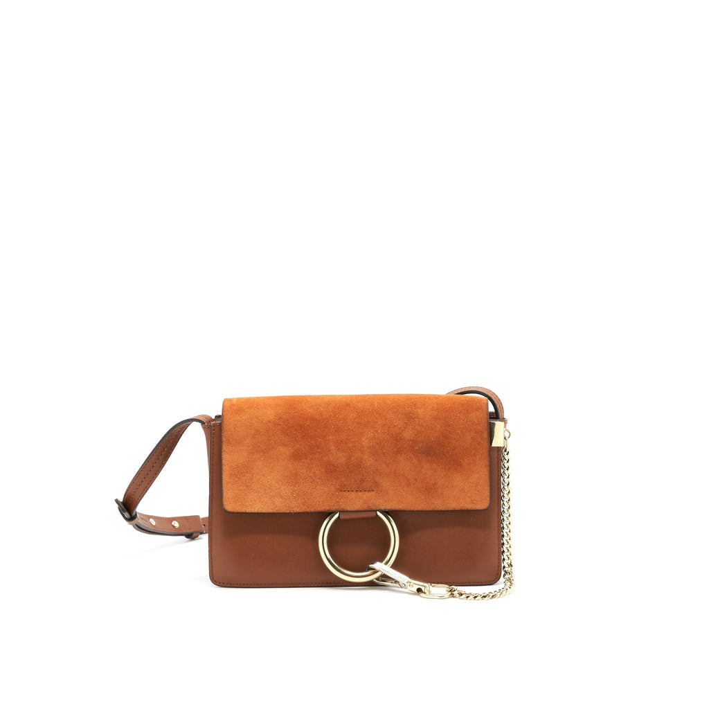 CHLOE FAYE SMALL SHOULDER BAG LIGHT BROWN