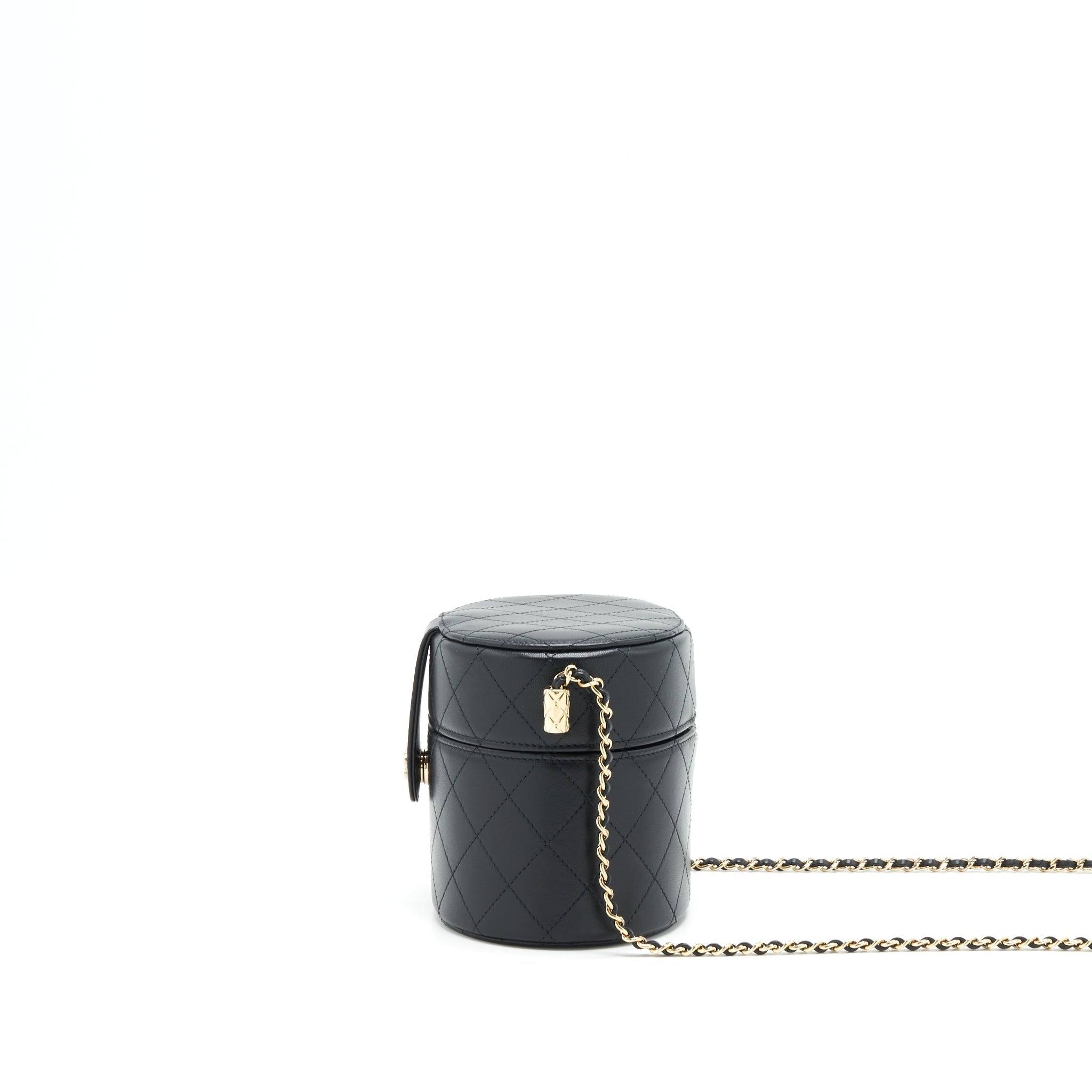 CHANEL SMALL VANITY WITH CHAIN LAMBSKIN BLACK LGHW