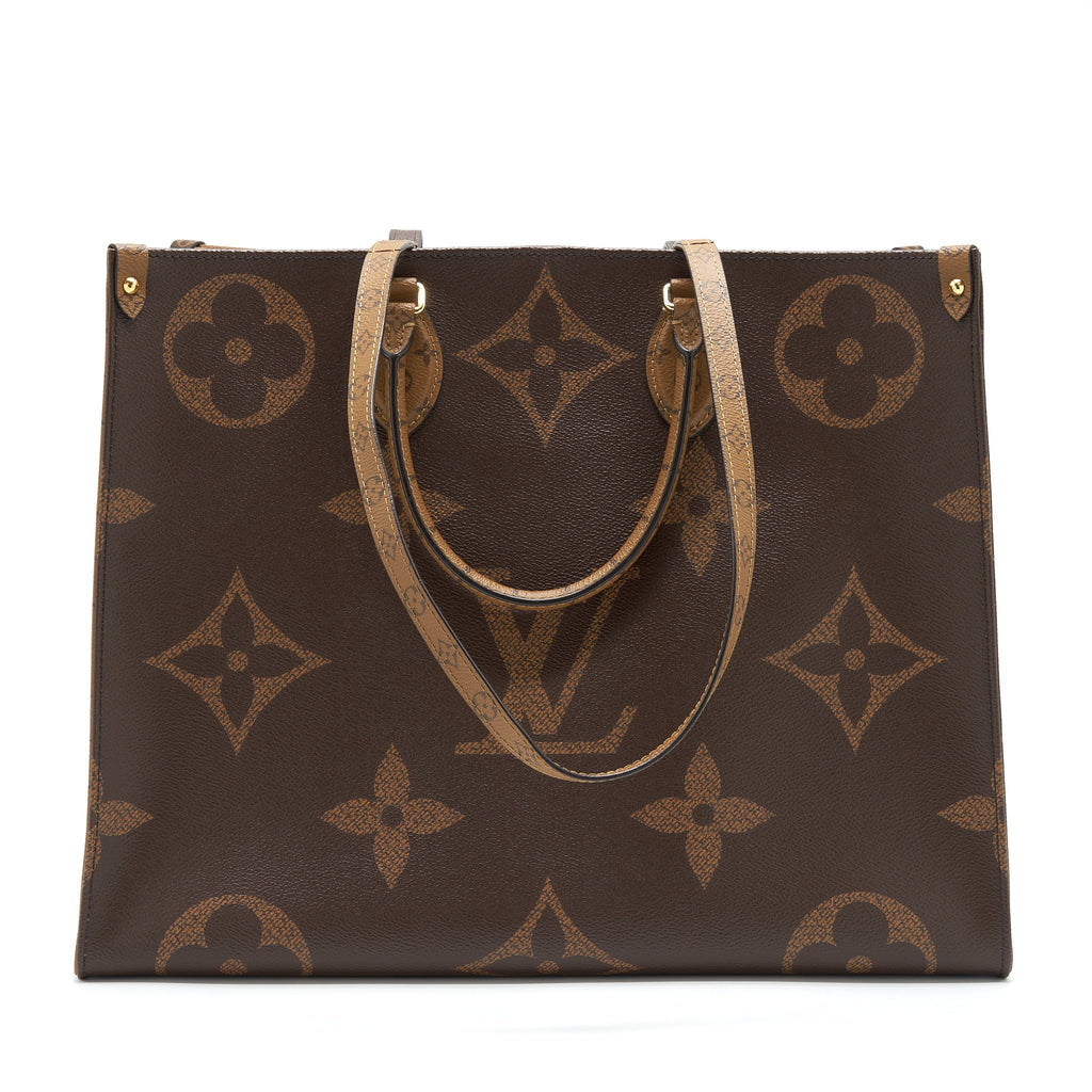 LOUIS VUITTON ON THE GO GM MONOGRAM REVERSE CANVAS GHW