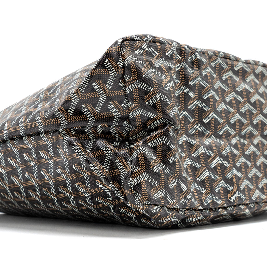 GOYARD SAINT LOUIS PM TOTE BAG GOYARDLINE CANVAS / LEATHER BLACK SHW