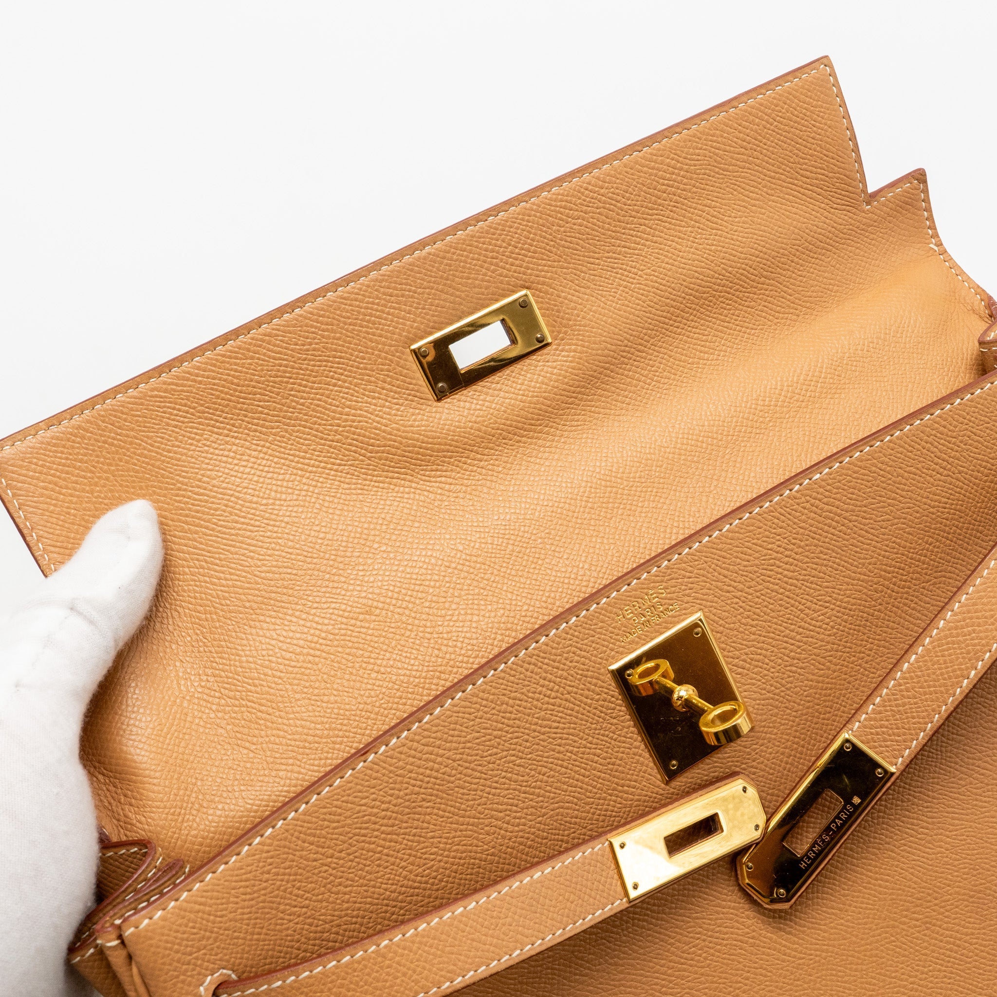 HERMES KELLY 32 EPSOM NATUREL SABLE GHW