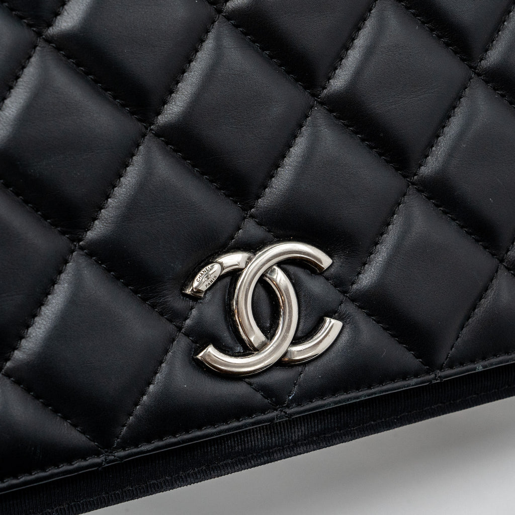 CHANEL QUILTED FLAP BAG CALFSKIN BLACK RUTHENIUM HARDWARE