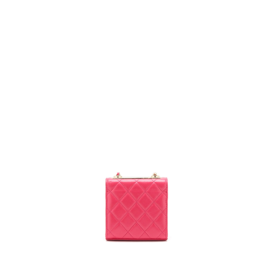 CHANEL MINI TRENDY CC CHAIN WALLET LAMBSKIN HOT PINK LGHW