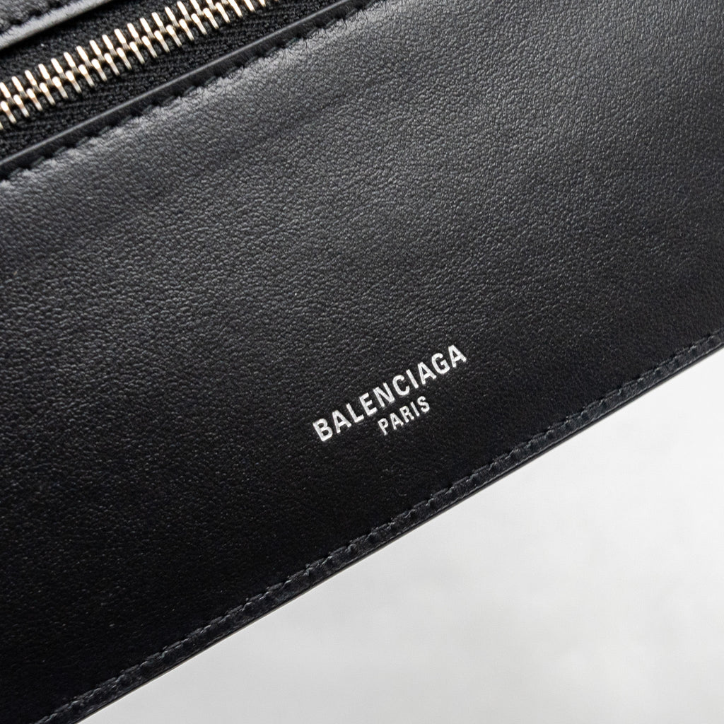 BALENCIAGA PASSPORT LONG WALLET 2 TICKETS CALFSKIN DARK RED