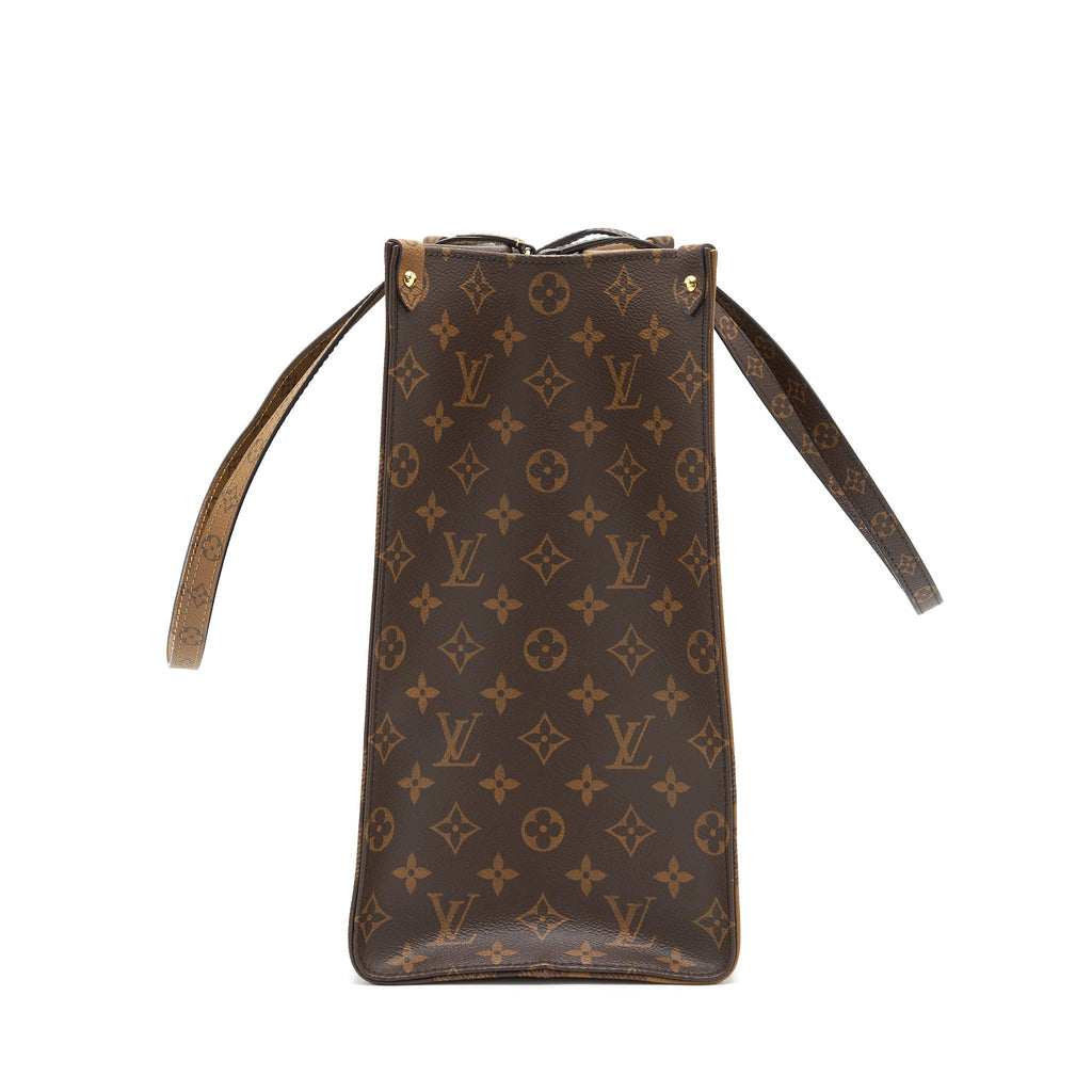 LOUIS VUITTON ON THE GO GM MONOGRAM REVERSE CANVAS GHW