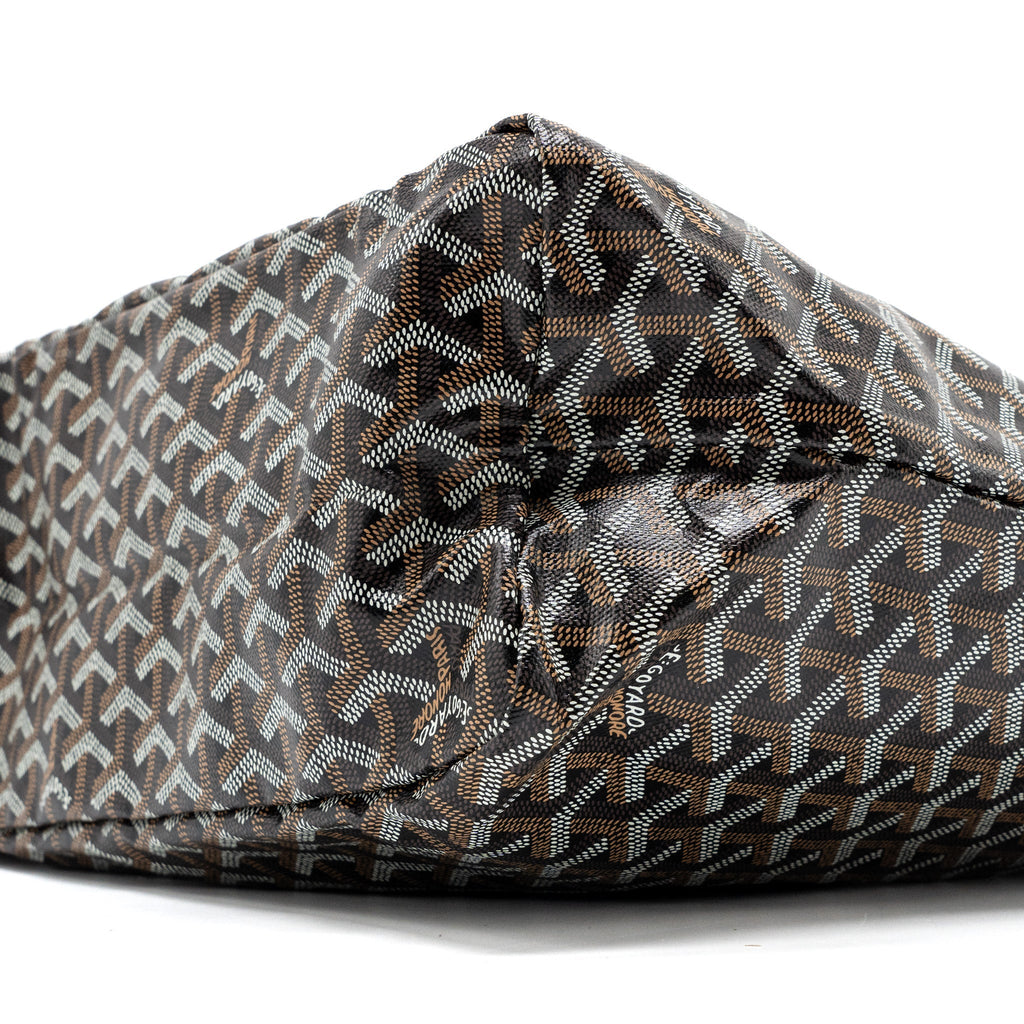 GOYARD SAINT LOUIS PM TOTE BAG GOYARDLINE CANVAS / LEATHER BLACK SHW