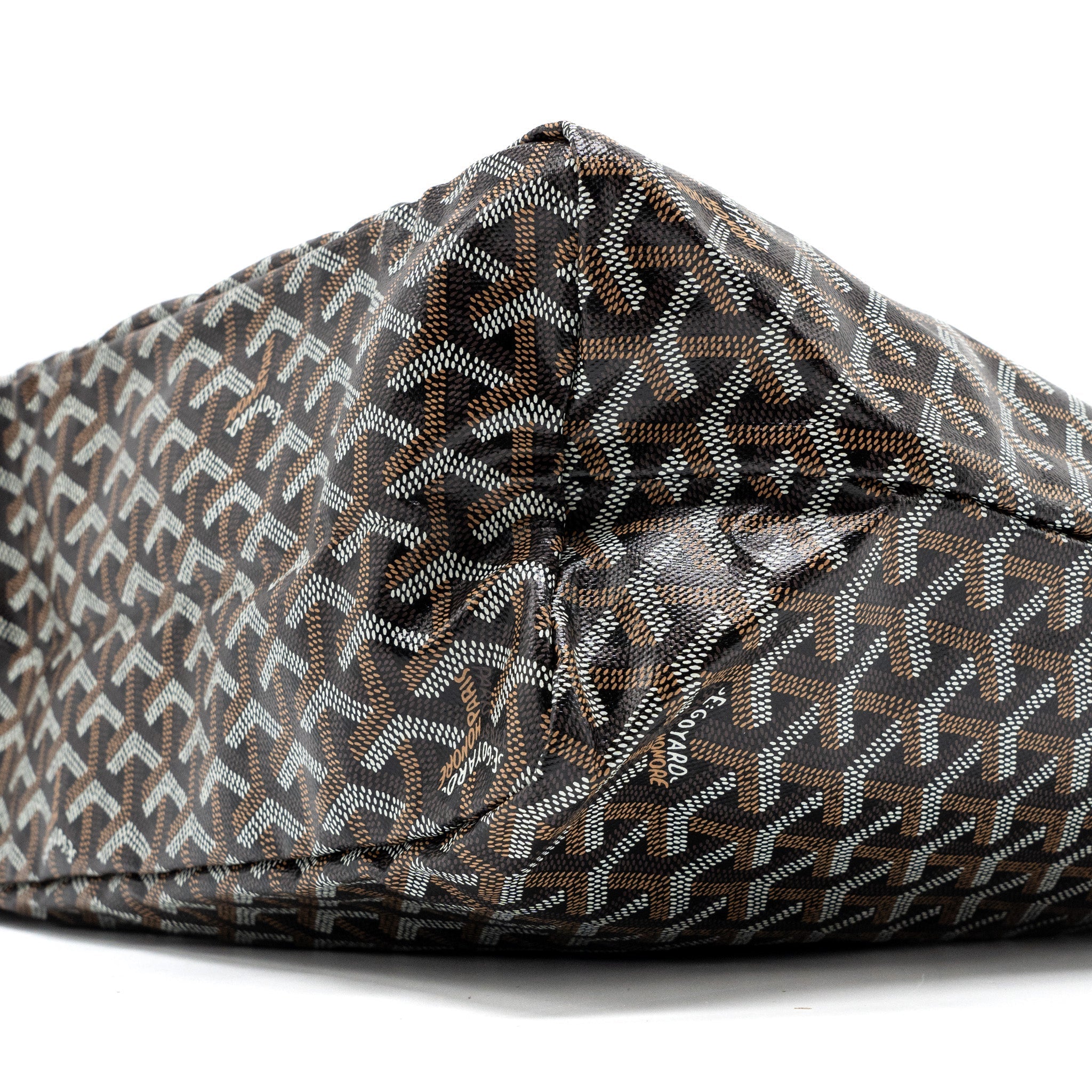 GOYARD SAINT LOUIS PM TOTE BAG GOYARDLINE CANVAS / LEATHER BLACK SHW