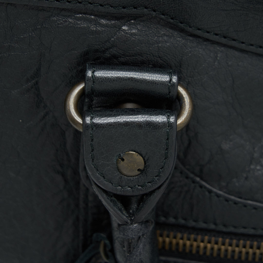 BALENCIAGA CLASSIC CITY BAG BLACK WITH RUTHENIUM HARDWARE