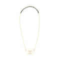 CHANEL AIRPODS CASE WITH PEARL CHAIN WHITE LGHW