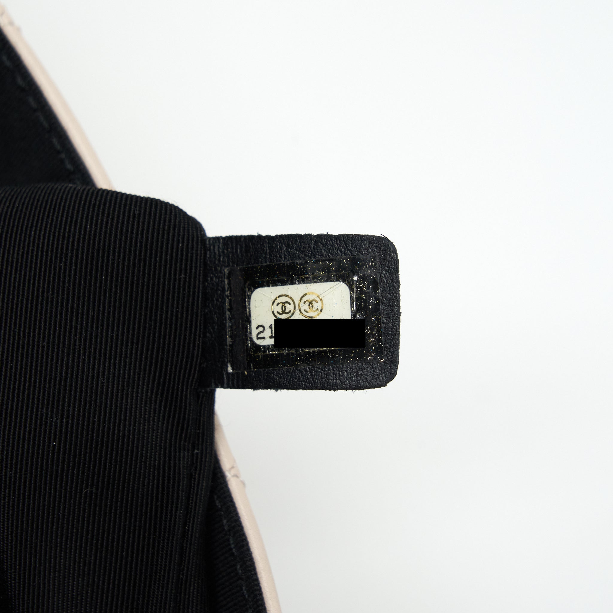 CHANEL SEASONAL FLAP BAG LAMBSKIN LIGHT BEIGE BLACK HARDWARE