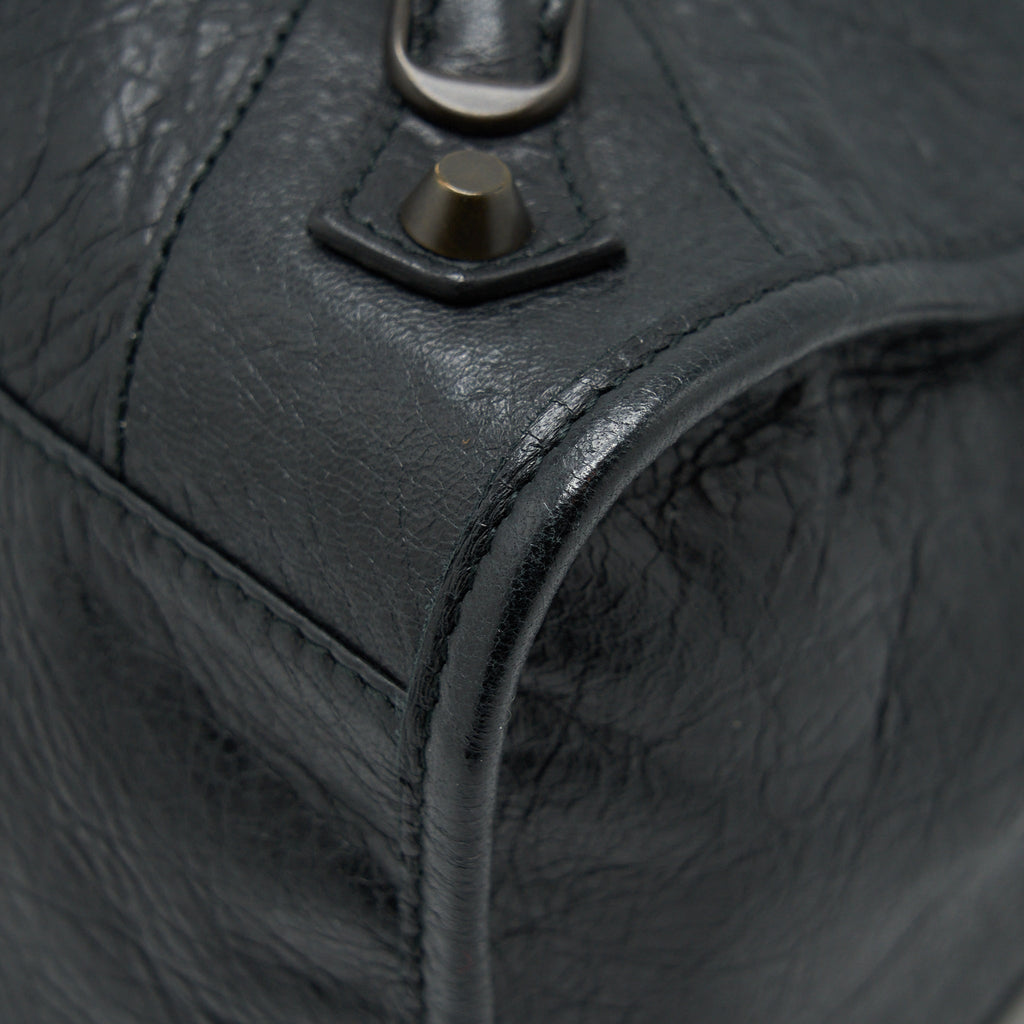 BALENCIAGA CLASSIC CITY BAG BLACK WITH RUTHENIUM HARDWARE