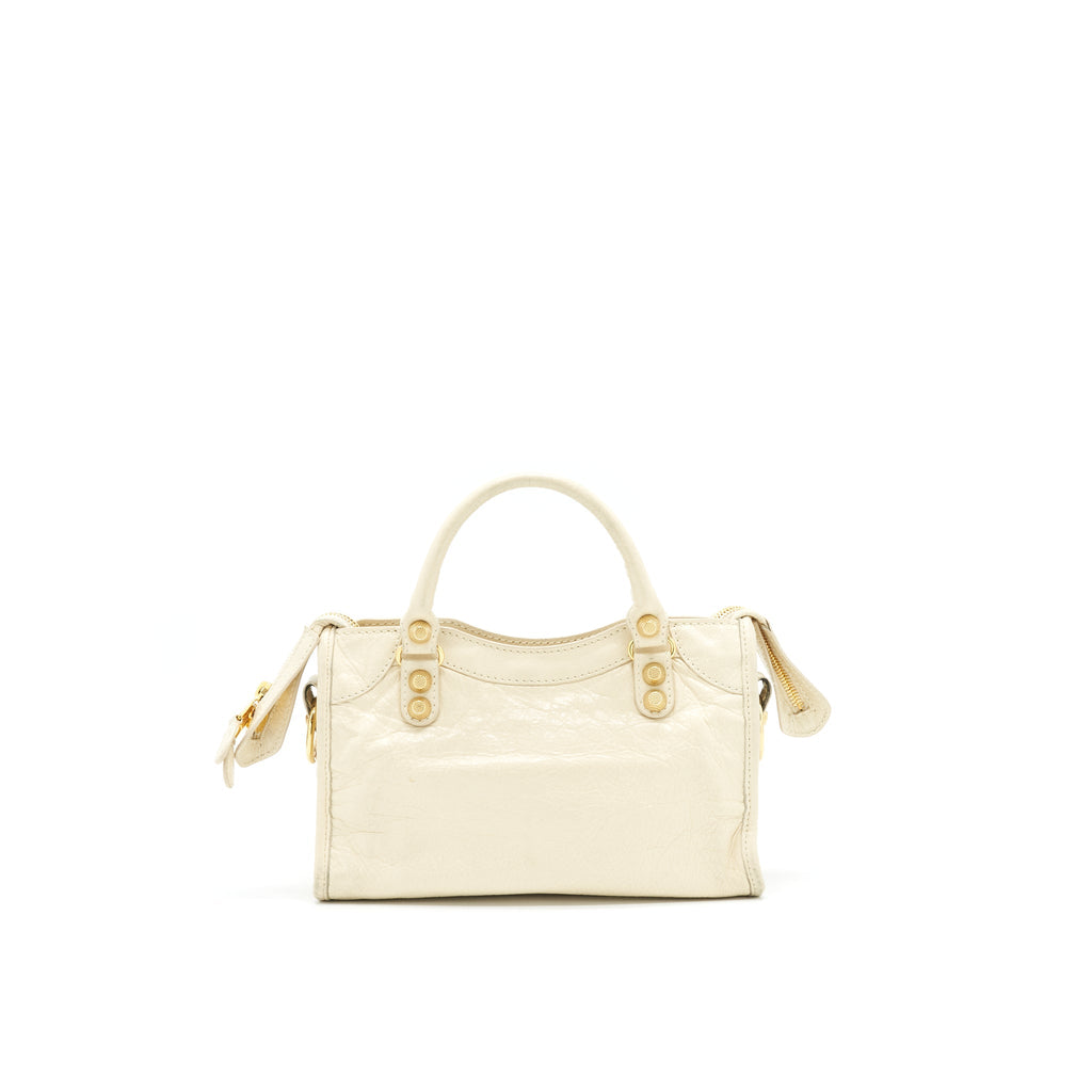 BALENCIAGA MINI CITY CROSSBODY BAG LIGHT BEIGE GHW