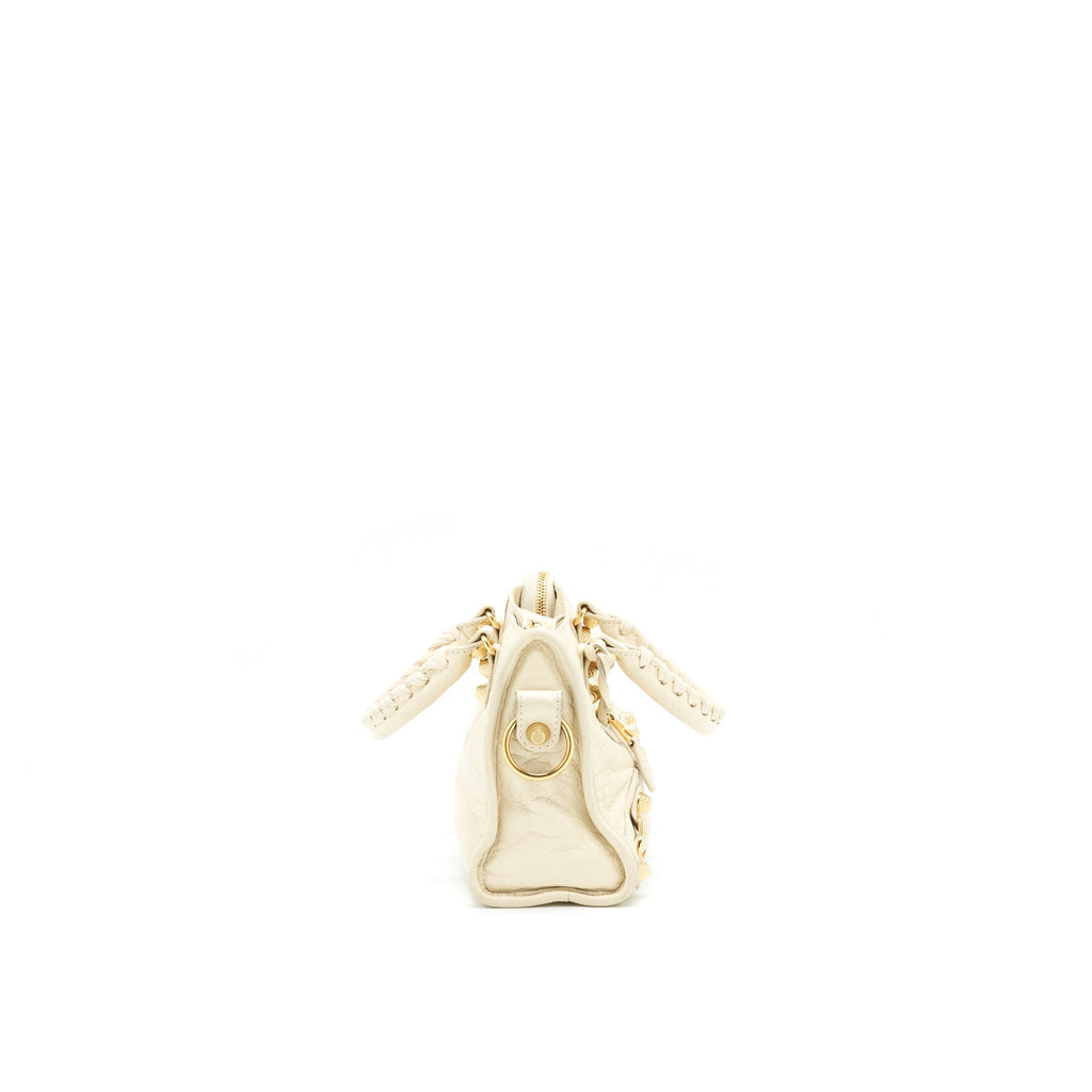 BALENCIAGA MINI CITY CROSSBODY BAG LIGHT BEIGE GHW
