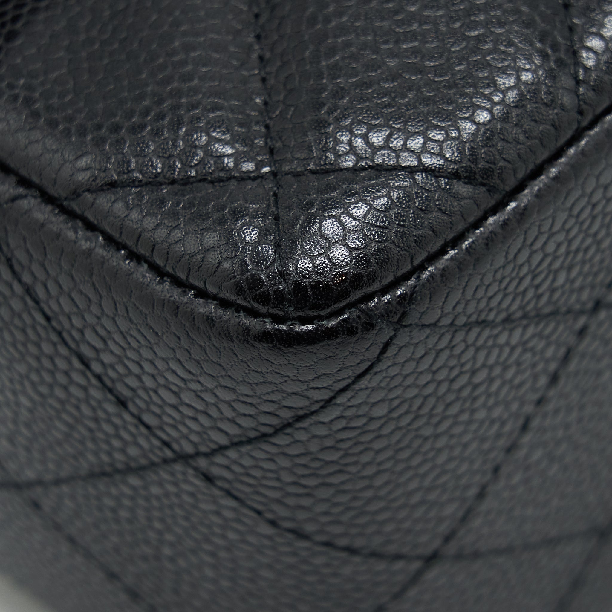 CHANEL JUMBO SINGLE FLAP BAG CAVIAR BLACK SHW