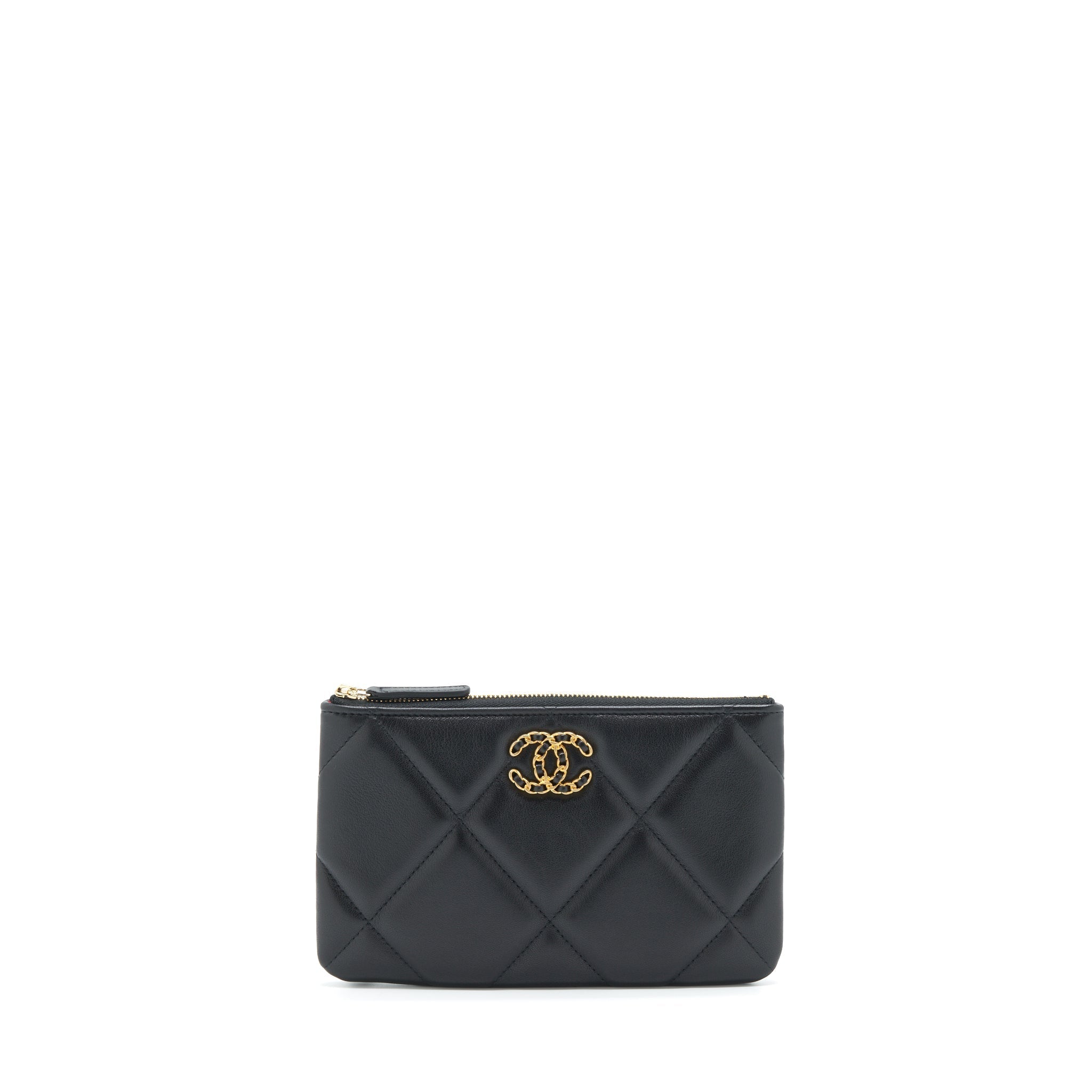 CHANEL 19 POUCH LAMBSKIN BLACK GHW
