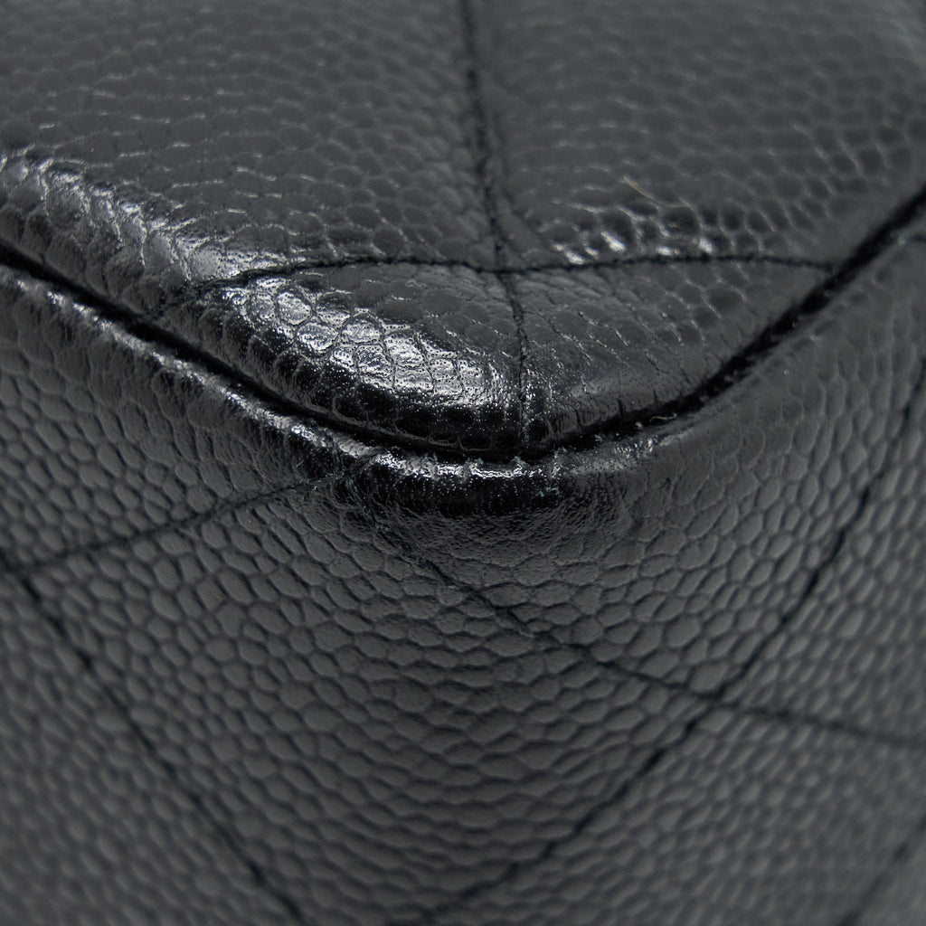 CHANEL JUMBO SINGLE FLAP BAG CAVIAR BLACK SHW