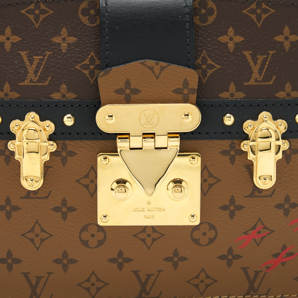 LOUIS VUITTON TRUNK CLUTCH BAG MONOGRAM REVERSE CANVAS YEAR 2019