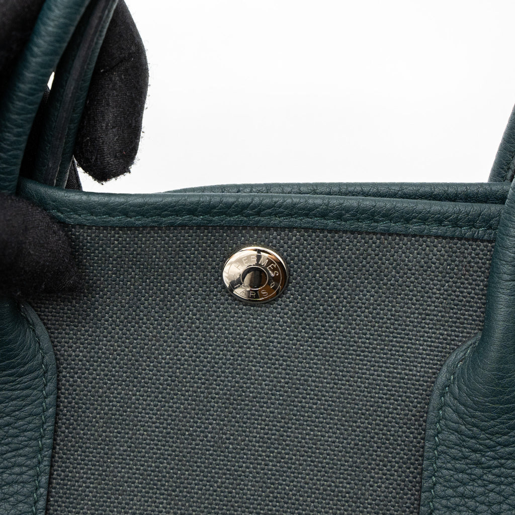 HERMES GARDEN PARTY 30 CANVAS / NEGONDA VERT ROUSSEAU / VERT CYPRES SHW
