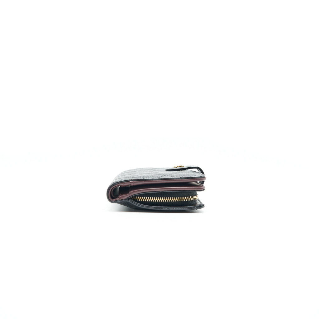 CHANEL QUILTED CC BIFOLD CAVIAR WALLET BLACK GHW