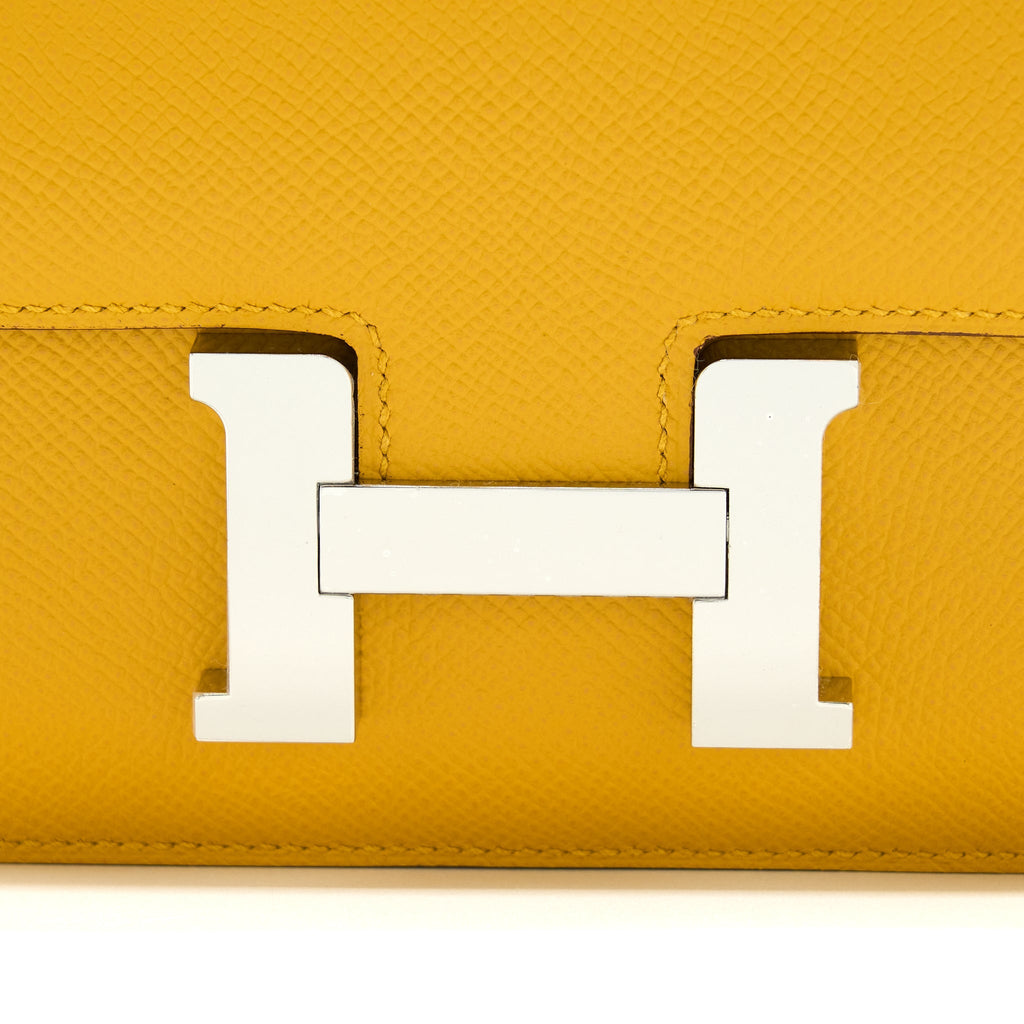 HERMES MINI CONSTANCE EPSOM 9D AMBER YELLOW SHW