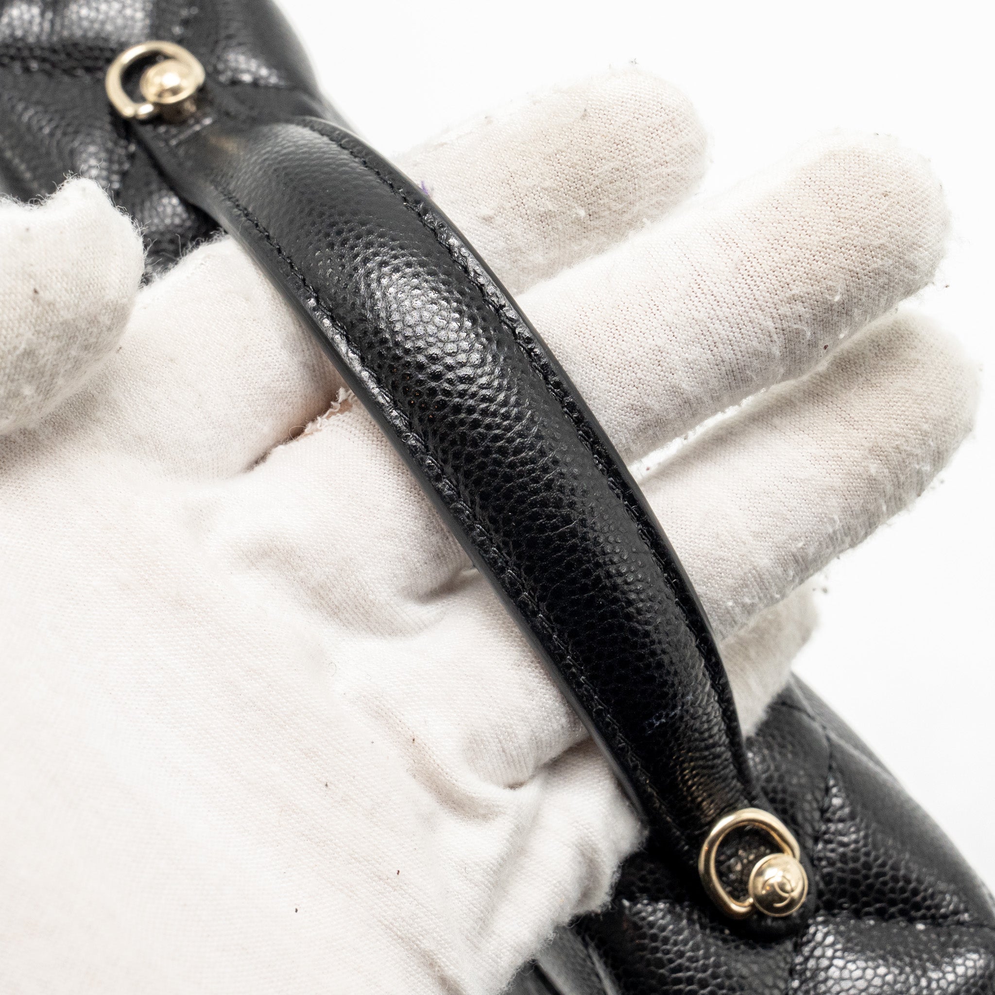 CHANEL 25P CC TOP HANDLE VANITY BAG CAVIAR BLACK LGHW (MICROCHIP)
