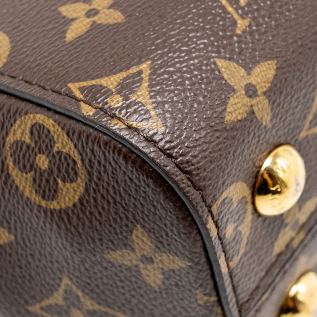 LOUIS VUITTON CLUNY BB MONOGRAM CANVAS WITH PINK STRAP GHW