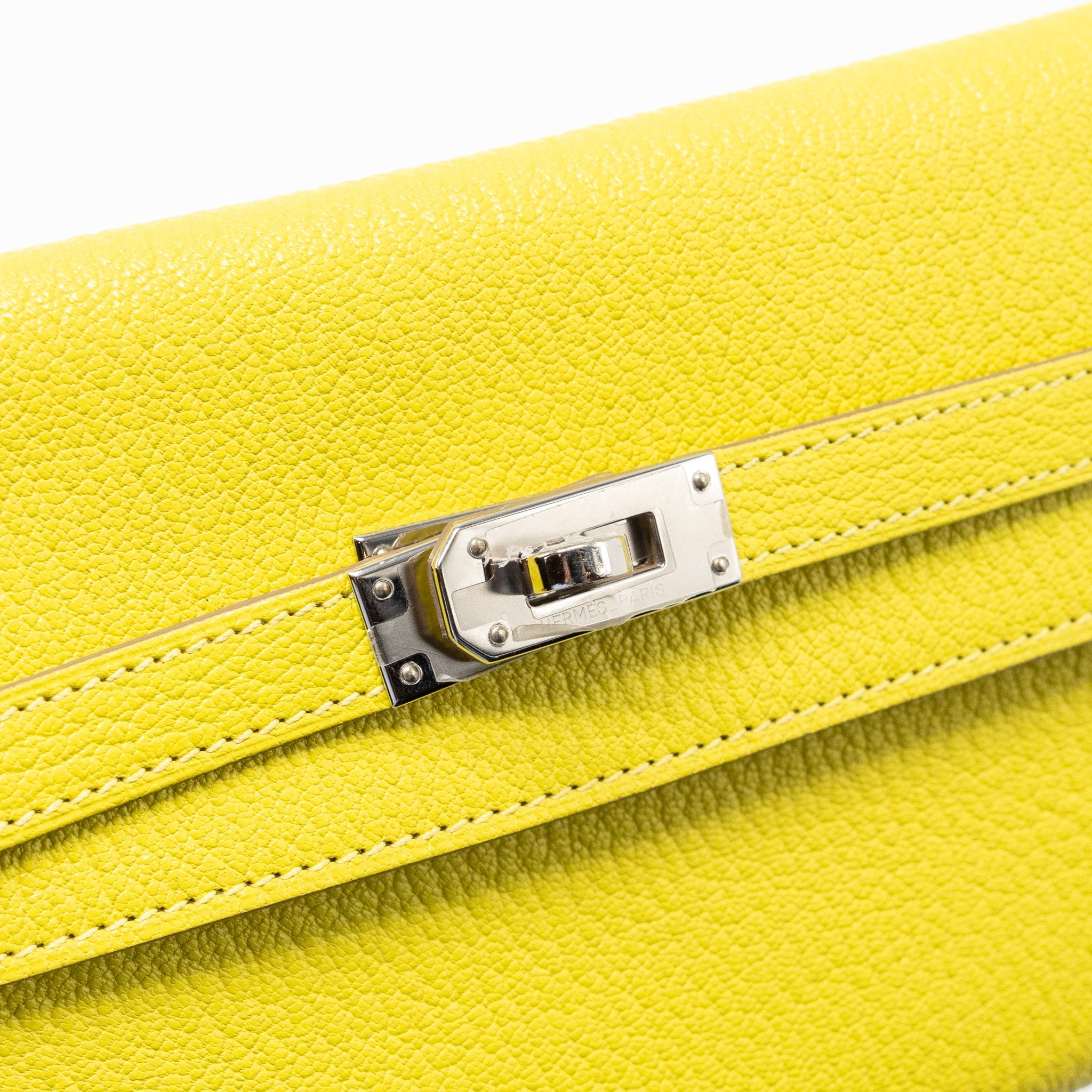 HERMES KELLY LONG WALLET CHEVRE MYSORE 9R LIME SHW