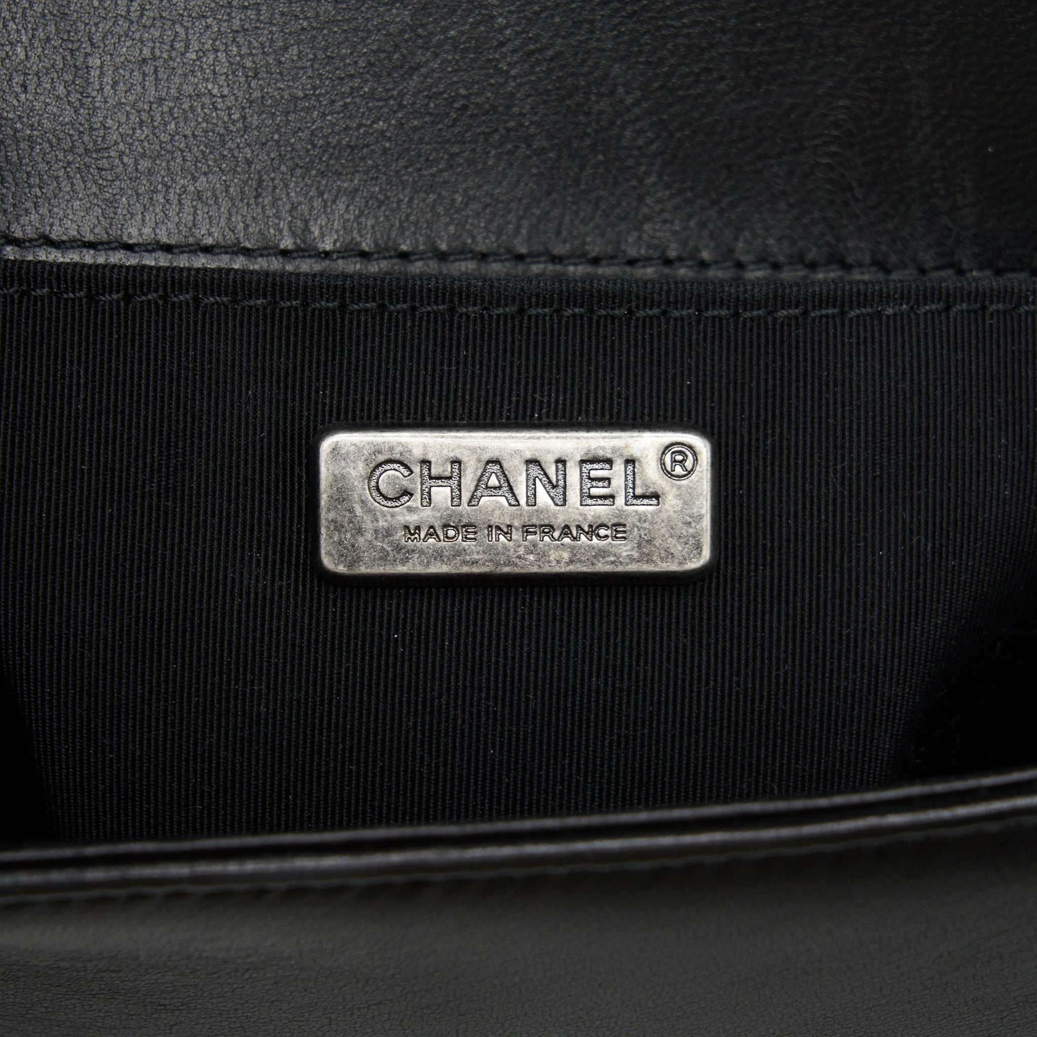 CHANEL SMALL BOY WITH CRYSTALS LAMBSKIN BLACK RUTHENIUM HARDWARE