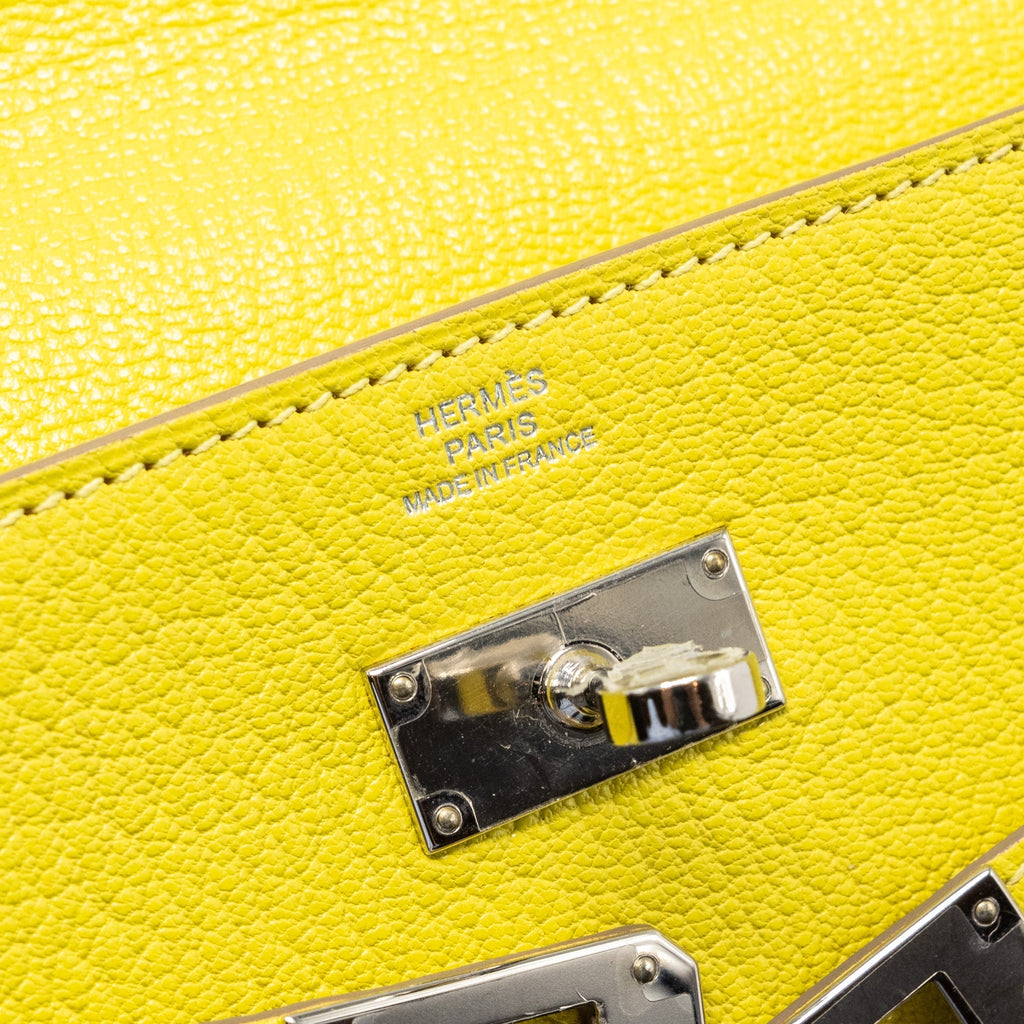 HERMES KELLY LONG WALLET CHEVRE MYSORE 9R LIME SHW