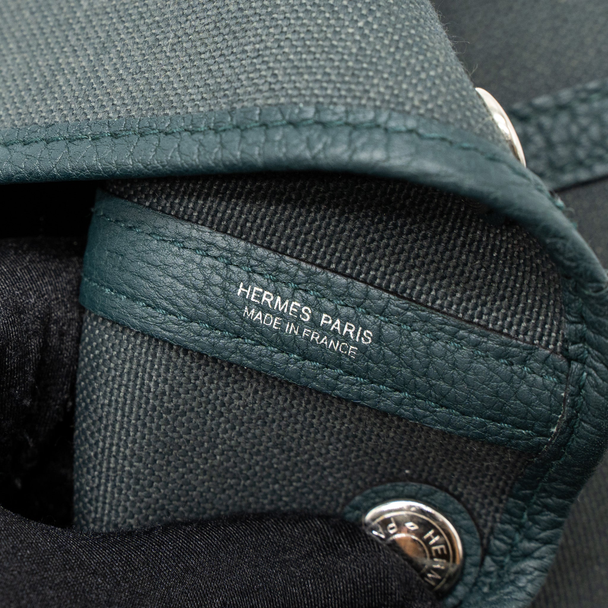 HERMES GARDEN PARTY 30 CANVAS / NEGONDA VERT ROUSSEAU / VERT CYPRES SHW
