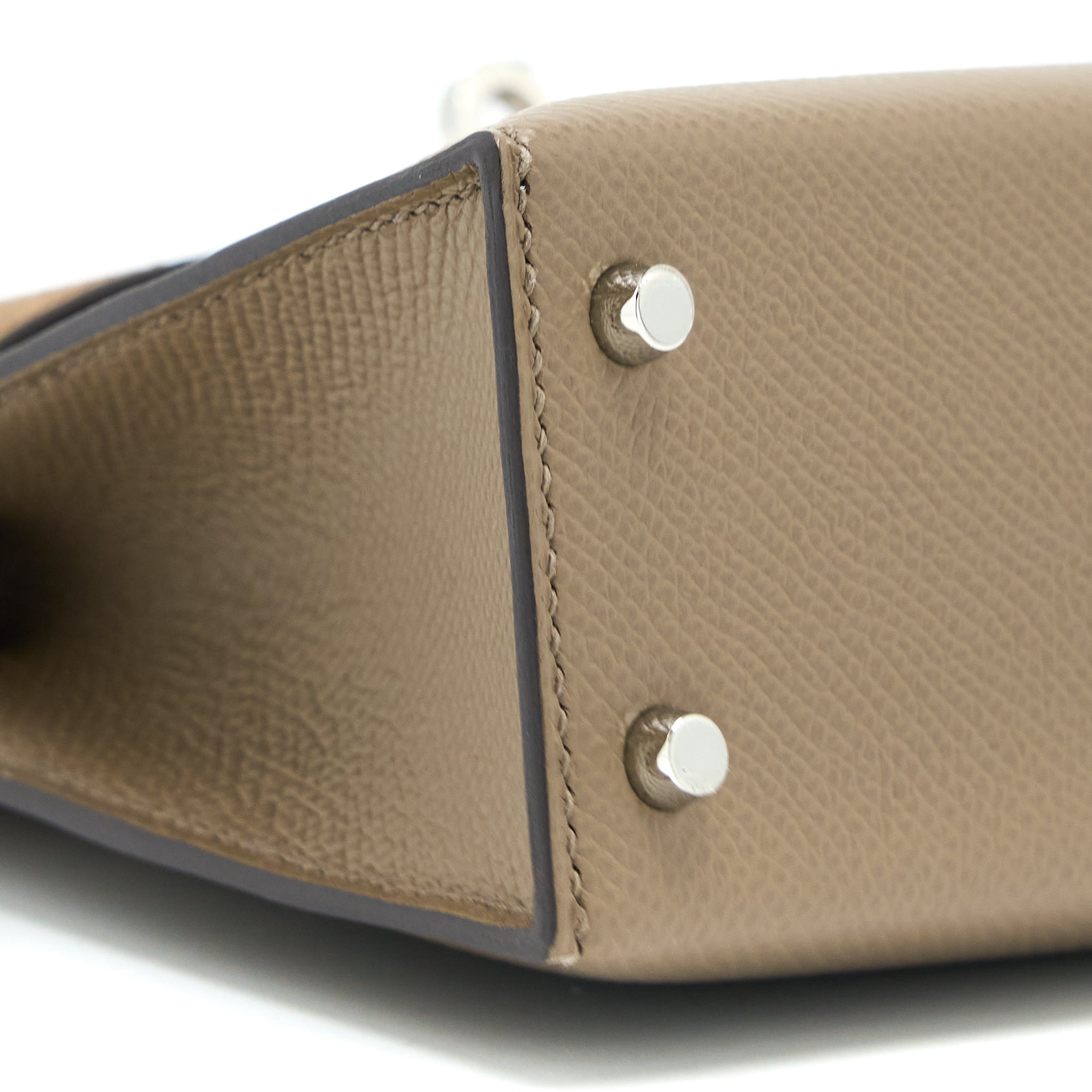 HERMES MINI KELLY 20CM EPSOM ETOUPE / ALEZAN / BISCUIT SHW