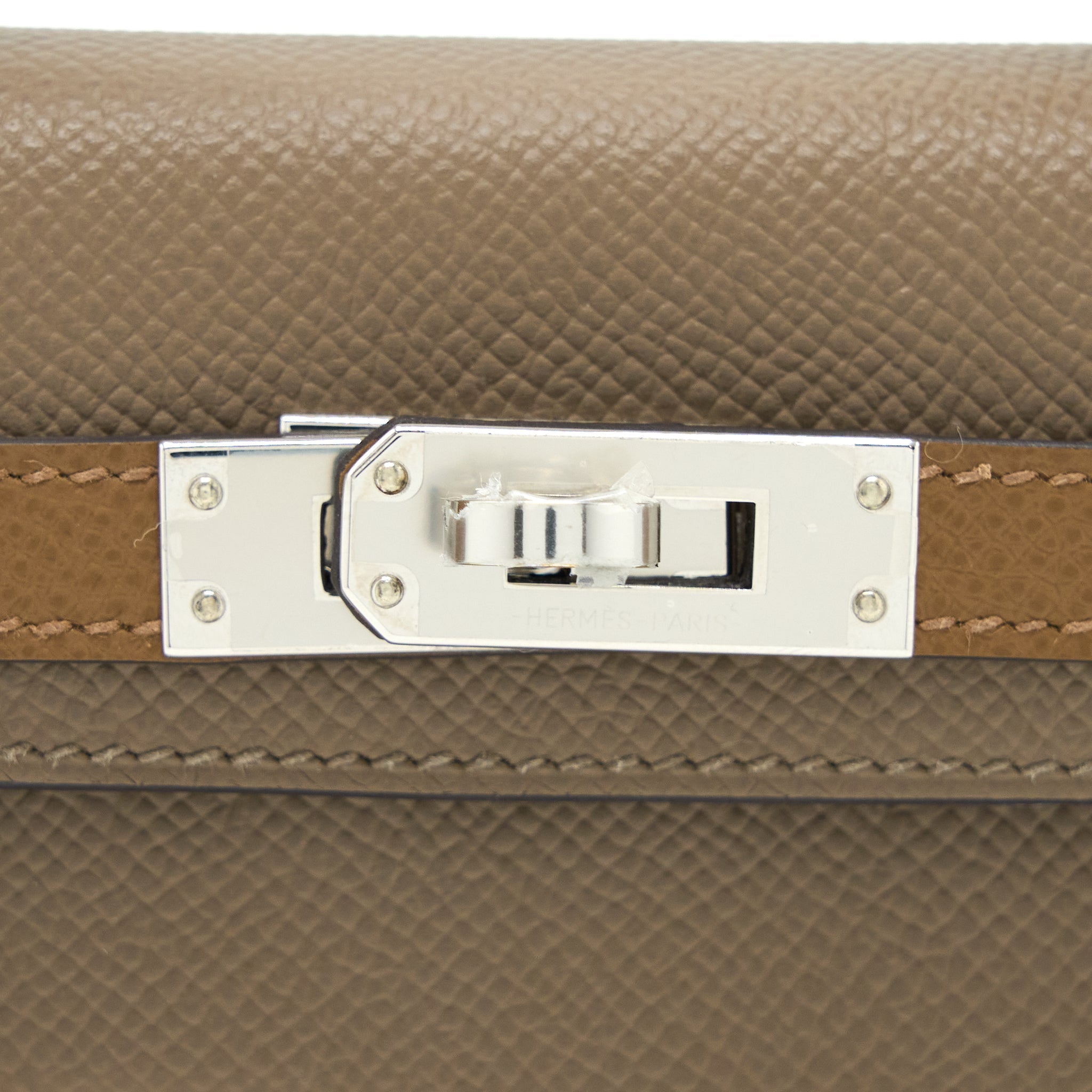 HERMES MINI KELLY 20CM EPSOM ETOUPE / ALEZAN / BISCUIT SHW