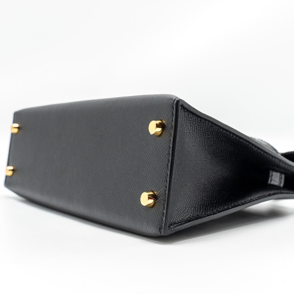 HERMES TOUCH MINI KELLY II MADAME / ALLIGATOR MISSISSIPPIENSIS BLACK GHW
