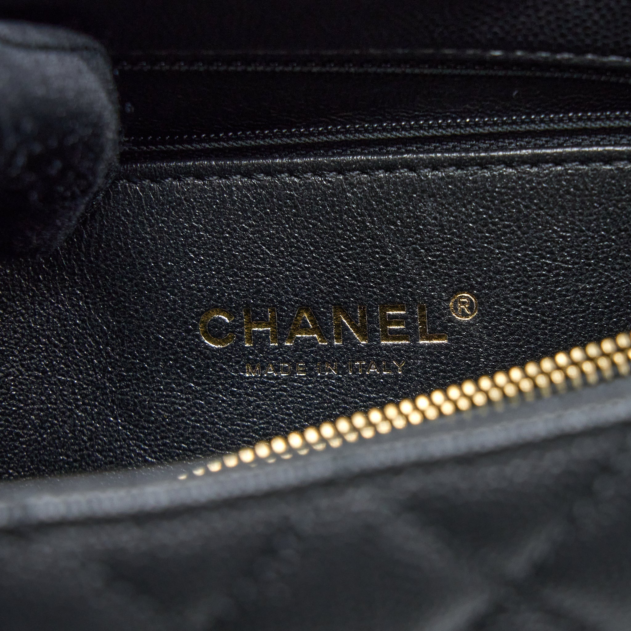 CHANEL MEDIUM COCO HANDLE CAVIAR WITH LIZARD HANDLE BLACK BRUSHED GHW