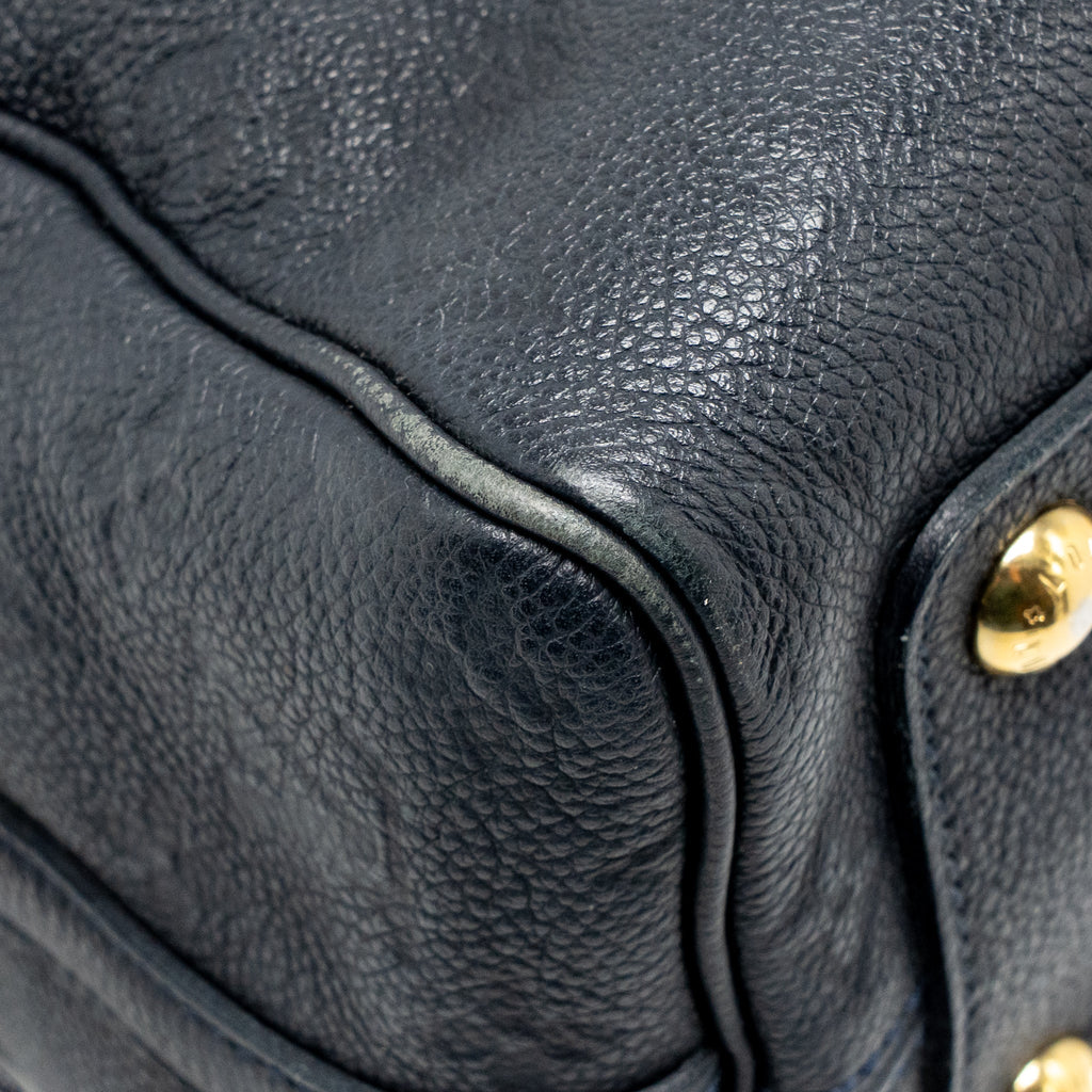 LOUIS VUITTON SPEEDY BANDOULIERE 25 MONOGRAM EMPREINTE LEATHER NAVY GHW