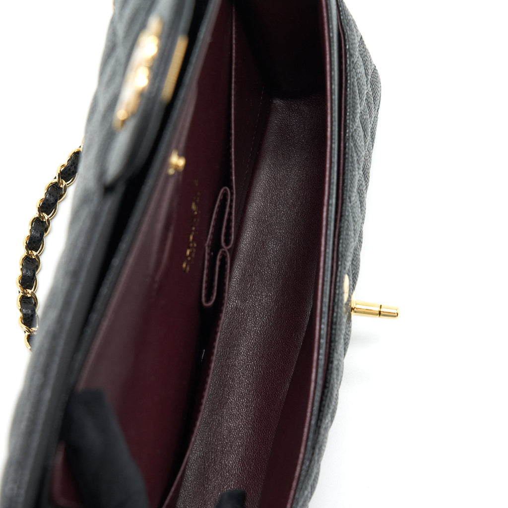 CHANEL MEDIUM CLASSIC FLAP BAG CAVIAR BLACK GHW