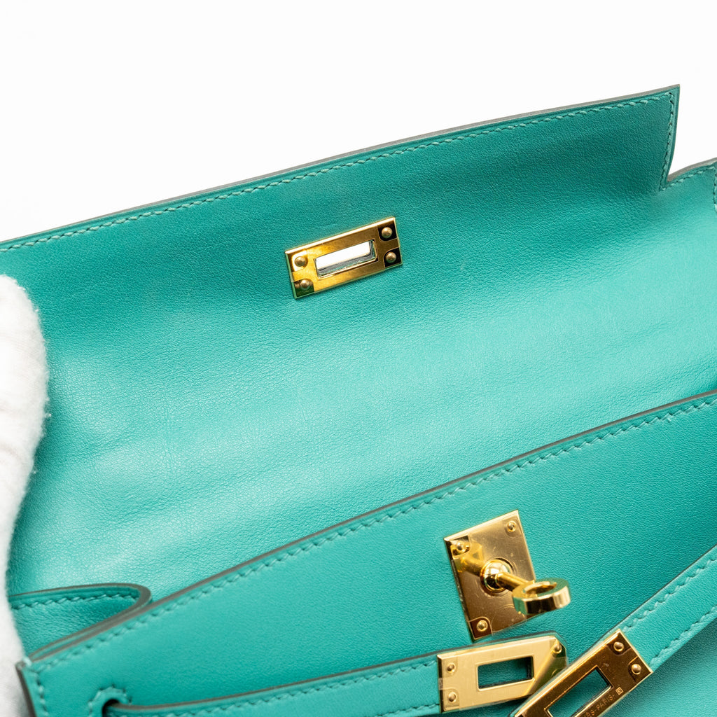 HERMES KELLY POCHETTE SWIFT VERT VERONE GHW