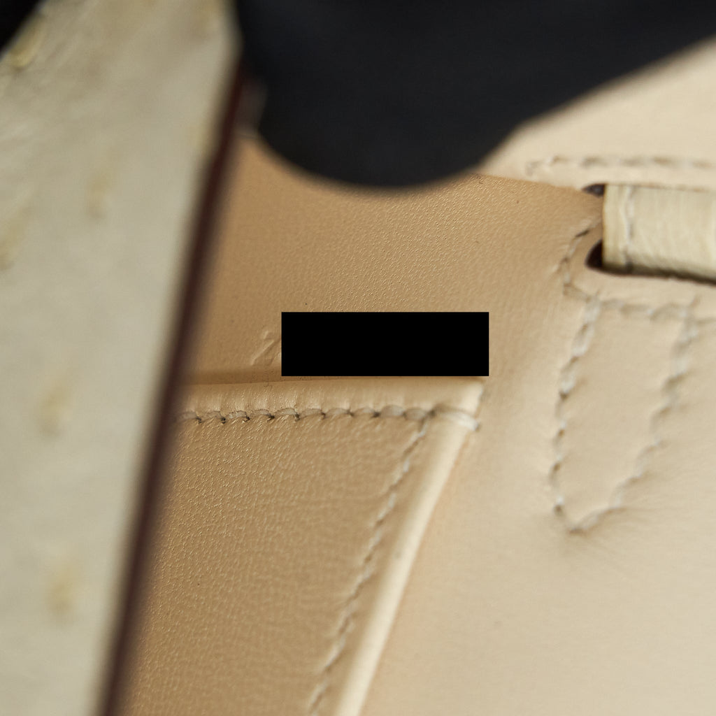 HERMES SAC MINI KELLY II SELLIER OSTRICH NATA GHW