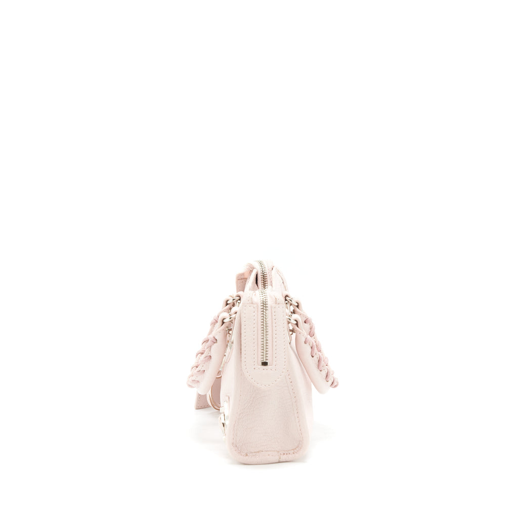 BALENCIAGA NANO CLASSIC METALLIC EDGE CITY BAG LIGHT PINK SHW