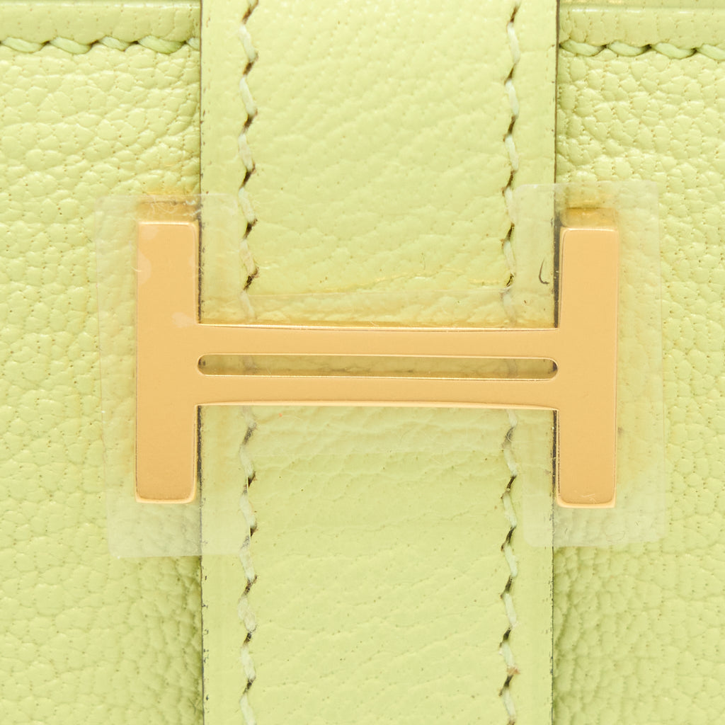 HERMES BEARN COMPACT WALLET CHEVRE MYSORE R9 JAUNE BOURGE GHW